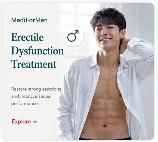 ED(勃起不全)治療|MediForMen泌尿器科クリニック(釜山・西面 Seomyeon, Busan)